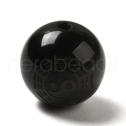 Natural Obsidian Round Beads G-M406-01B-1