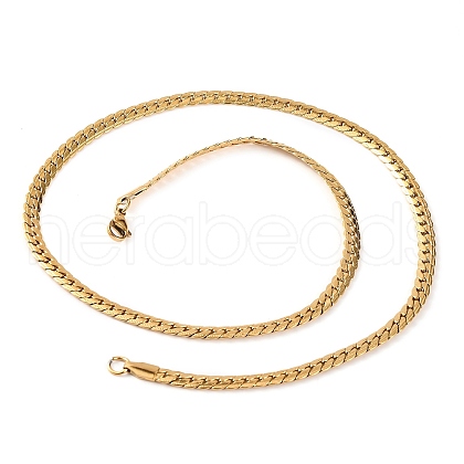 304 Stainless Steel Twist Chain Necklaces for Women NJEW-G140-08B-G-1