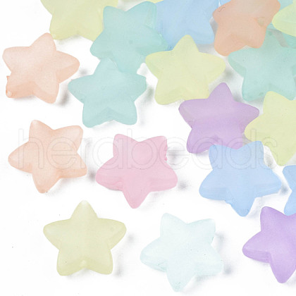 Transparent Frosted Acrylic  Beads X-FACR-N002-01A-1