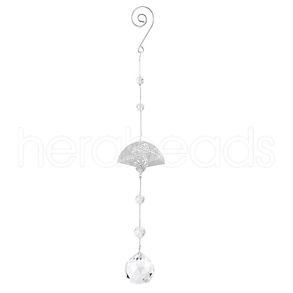 Glass Hanging Suncatcher Pendant Decoration DJEW-PW0008-05A-1