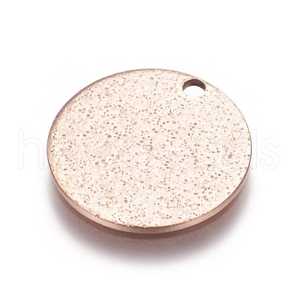 Ion Plating(IP) 304 Stainless Steel Textured Pendants STAS-I098-01-15mm-RG-1
