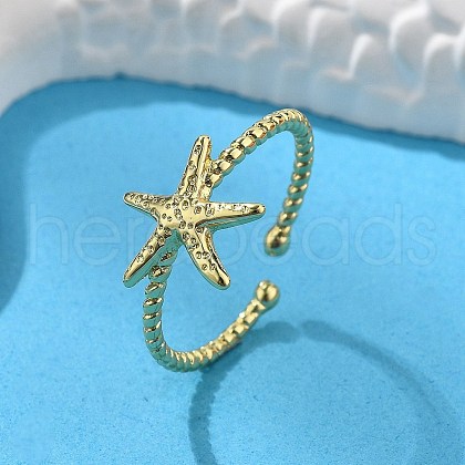 Brass Cuff Rings for Women RJEW-C123-08E-G-1