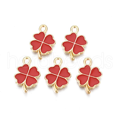 Rack Plating Alloy Enamel Pendants ENAM-N055-088-03LG-1