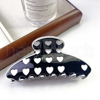 Heart Pattern Cellulose Acetate Claw Hair Clips PW-WG9B3BF-02-1