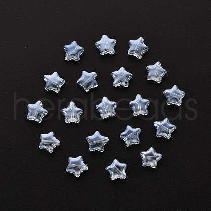 20Pcs Transparent Spray Painted Glass Beads GLAA-YW0001-14-1