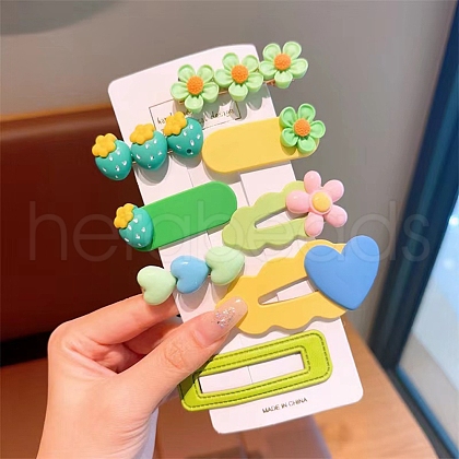 Flower Plastic Snap Hair Clips PW-WGC3104-03-1