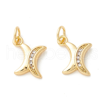 Rack Plating Eco-friendly Brass Micro Pave Clear Cubic Zirconia Charms KK-D072-01G-X-NR-1