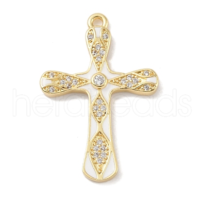 Rack Plating Brass Micro Pave Cubic Zirconia Pendants KK-A224-14G-02-1