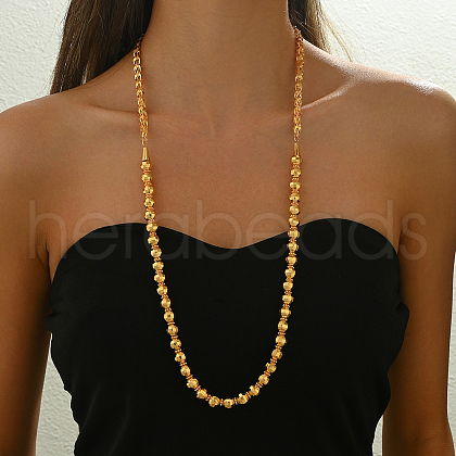 Elegant Brass Faceted Round Beaded Necklaces for Women's Party Accessories OG1817-1