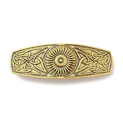Viking Knot Alloy Retro Hair Barrettes AJEW-K048-11AG-1