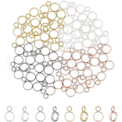 Unicraftale 80Pcs 4 Colors 304 Stainless Steel Tube Bails STAS-UN0027-75-1