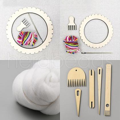   Wood Hand Loom Stick Set DIY-PH0023-92-1