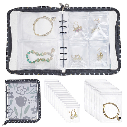 PVC Loose Leaf Jewelry Storage Bag ODIS-WH0038-90C-1