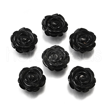 Natural Black Onyx Carved Pendants G-S390-03B-1