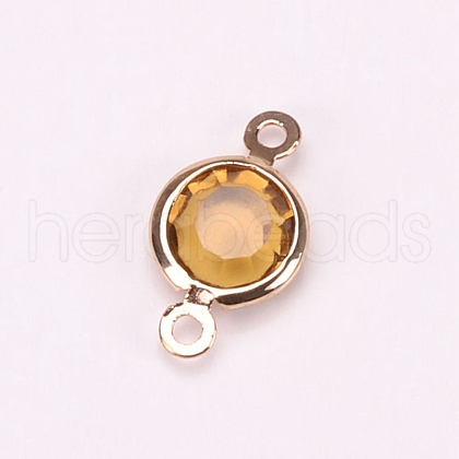 Brass Pave Glass Connector Charms FIND-WH0420-93KCG-05-1