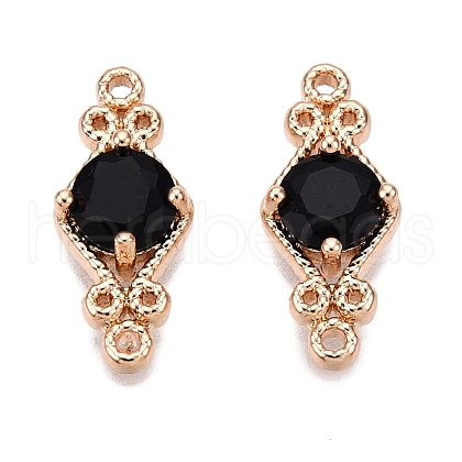 Brass Pave Faceted Glass Connector Charms FIND-T070-03B-1