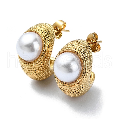 Ion Plating(IP) 304 Stainless Steel Stud Earrings EJEW-G375-13G-1