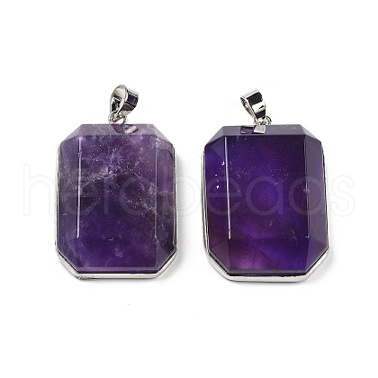 Natural Amethyst Pendants G-B139-02P-06-1