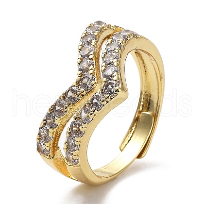 Cubic Zirconia Crown Adjustable Rings RJEW-Q777-11G-1