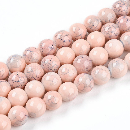 Baking Painted Glass Beads Strands DGLA-N003-10mm-C02-1