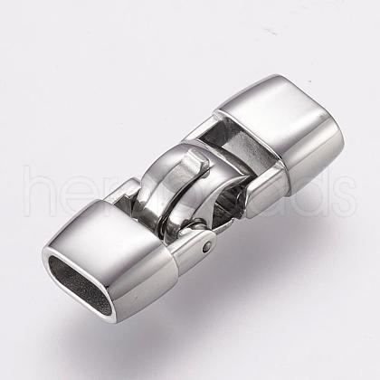 304 Stainless Steel Fold Over Clasps STAS-F122-32P-1