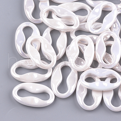 Acrylic Imitation Pearl Linking Rings OACR-S024-44-1