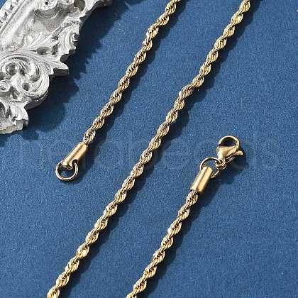 304 Stainless Steel Rope Chain Necklaces NJEW-E026-09G-1