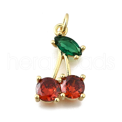 Brass Glass Pendants KK-Z104-05G-1