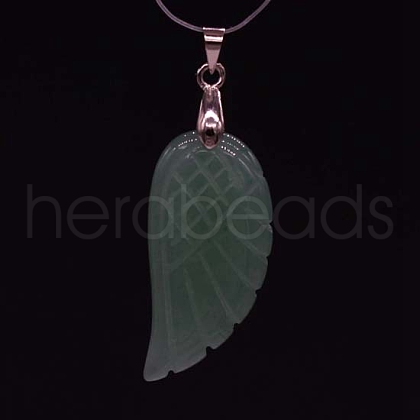 Natural Green Aventurine Pendants WI-PW0001-085O-1