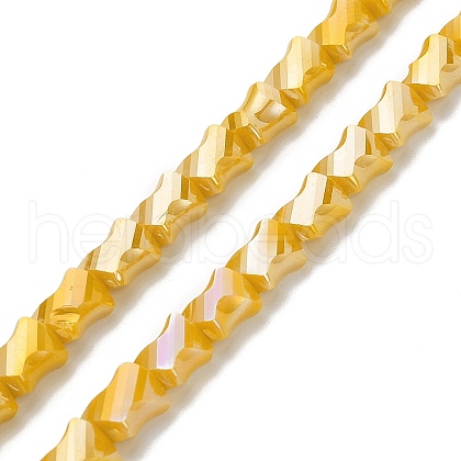 Electroplated Glass Beads Strands GLAA-G092-A-08-1