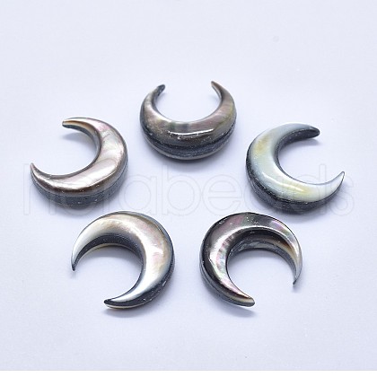 Natural Black Lip Shell Cabochons X-SSHEL-P015-80B-20mm-1