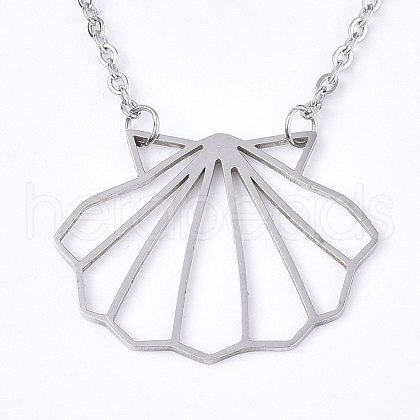Non-Tarnish 201 Stainless Steel Pendant Necklaces NJEW-T009-JN068-1-40-1