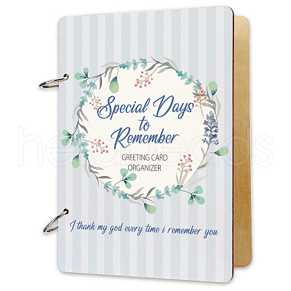 SUPERDANT 1 Set Wooden 2-Ring Loose Leaf Binder Postcard Phote Album Cover DIY-SD0001-02B-1