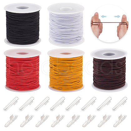 AHADERMAKER 5 Rolls Round Elastic Beading Cord EW-GA0001-01-1