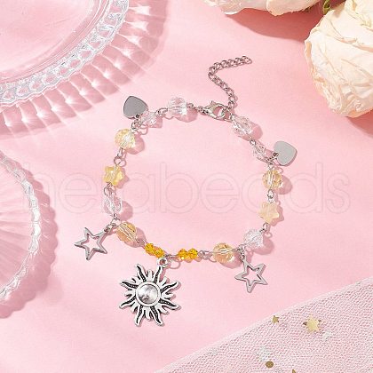Glass Beaded Bracelets BJEW-JB11610-02-1