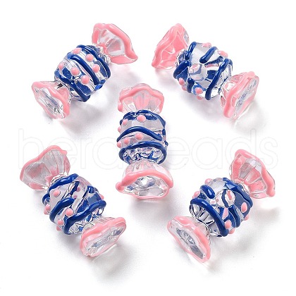 Transparent Acrylic Enamel Beads OACR-P027-01G-1