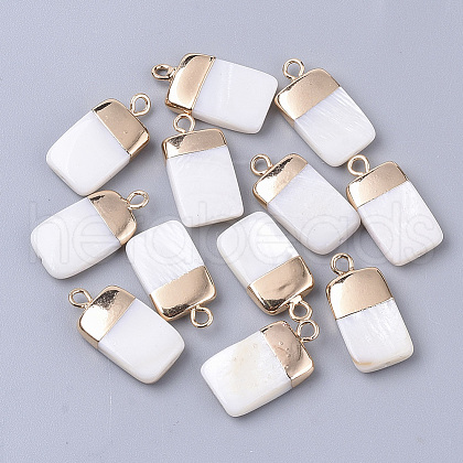 Electroplate Freshwater Shell Pendants X1-SHEL-S276-62A-1