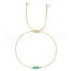 Simple Casual Brass & Natural Green Aventurine Beads Braided Bracelets LM1536-2-1