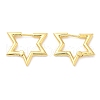 Rack Plating Brass Star Hoop Earrings for Women EJEW-D059-07G-1