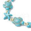 Synthetic Turquoise Beaded Stretch Bracelets for Men Women BJEW-JB11762-02-3