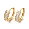 Brass Micro Pave Cubic Zirconia Hoop Earrings EJEW-C073-06B-G-1