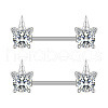 304 Stainless Steel Clear Cubic Zirconia Nipple Barbells WG1DC98-06-1