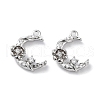 Brass Micro Pave Clear Cubic Zirconia Charms KK-F871-45P-1