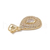 Brass Micro Pave Clear Cubic Zirconia Pendants KK-G439-03G-3