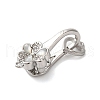 Brass Micro Pave Clear Cubic Zirconia Fold Over Clasps KK-S382-13P-01-2