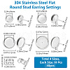 Beebeecraft 40Pcs 4 Size 304 Stainless Steel Stud Earring Settings STAS-BBC0004-41-2