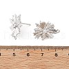 Brass Micro Pave Cubic Zirconia Stud Earring Findings KK-K371-39P-3