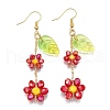 3Pairs Electroplate Glass Dangle Earrings EJEW-TA00652-3