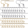 SUNNYCLUE 160Pcs 2 Colors 304 Stainless Steel Flat Earring Hooks STAS-SC0006-77-1