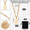 Beebeecraft 1Pc 304 Stainless Steel Figaro Chain Number Pendant Necklaces NJEW-BBC0001-28E-G-2